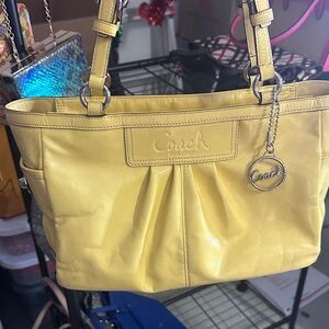 Coach Bright Yellow Leather Shoulder Bag